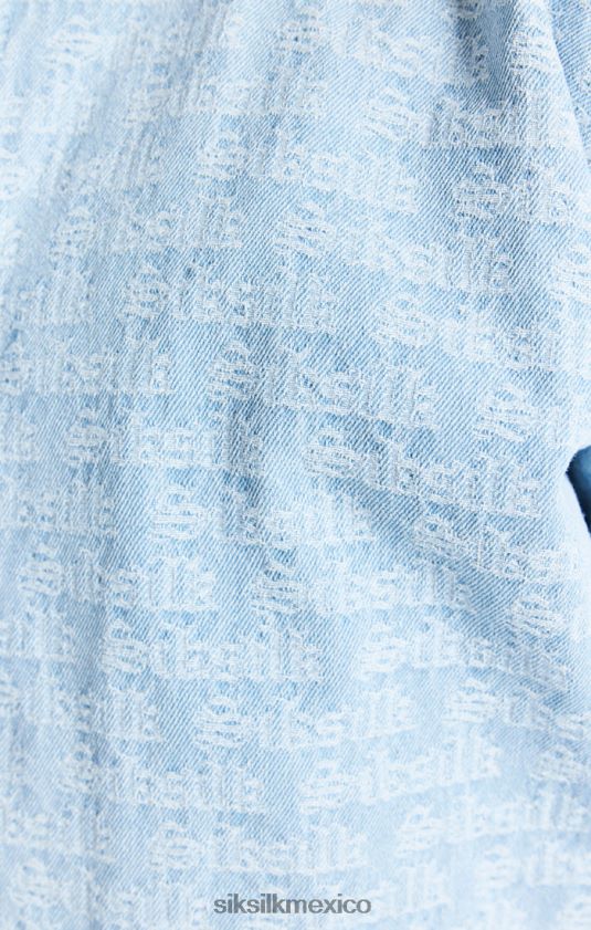 chaqueta bomber de mezclilla azul en jacquard vestir hombres SikSilk 8TT44N471