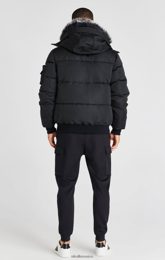 chaqueta bomber negra vestir hombres SikSilk 8TT44N483