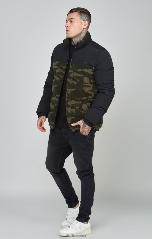 chaqueta burbuja sherpa negra vestir hombres SikSilk 8TT44N485