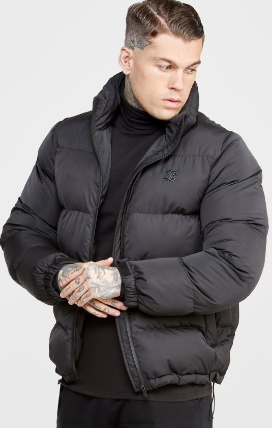 chaqueta negra con logo en relieve vestir hombres SikSilk 8TT44N479