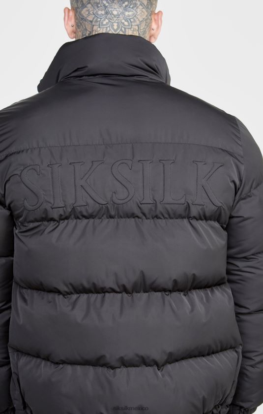 chaqueta negra con logo en relieve vestir hombres SikSilk 8TT44N479
