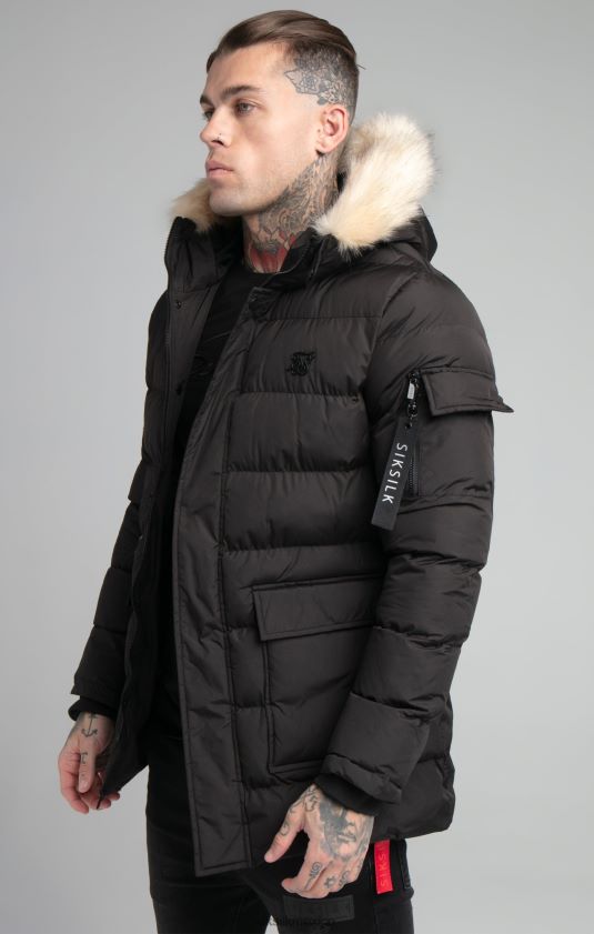 parka de expedición negra vestir hombres SikSilk 8TT44N493