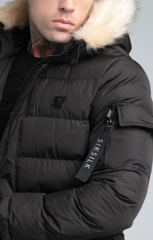 parka de expedición negra vestir hombres SikSilk 8TT44N493