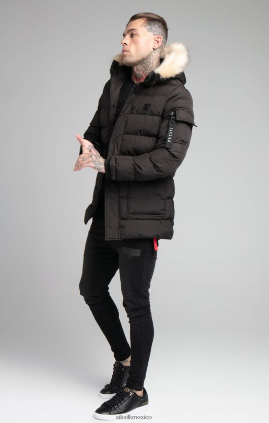 parka de expedición negra vestir hombres SikSilk 8TT44N493