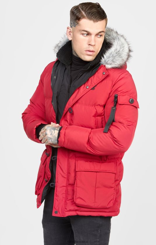 parka ártica roja vestir hombres SikSilk 8TT44N470