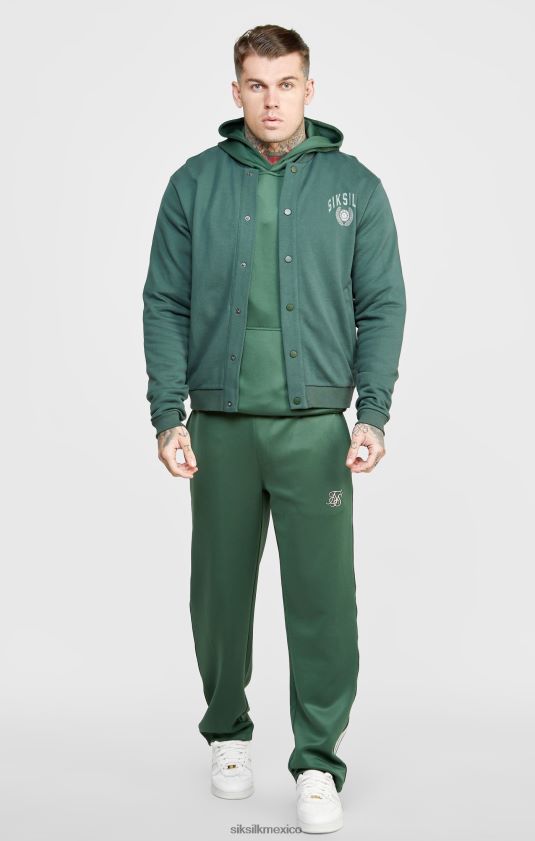 bomber universitario relajado verde vestir hombres SikSilk 8TT44N429