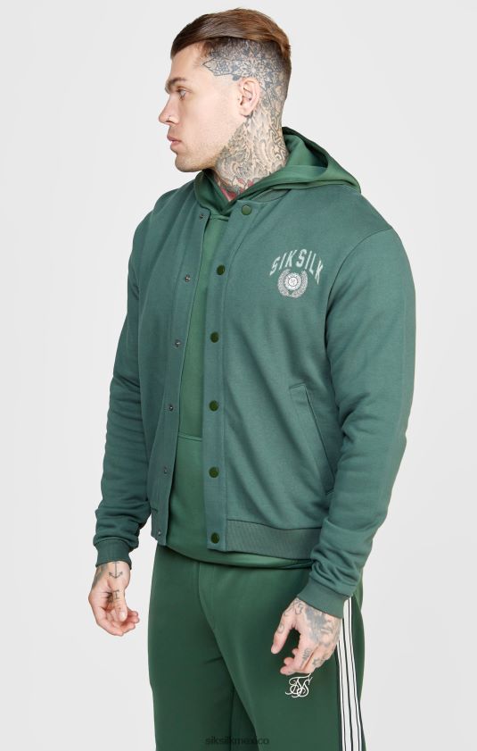 bomber universitario relajado verde vestir hombres SikSilk 8TT44N429