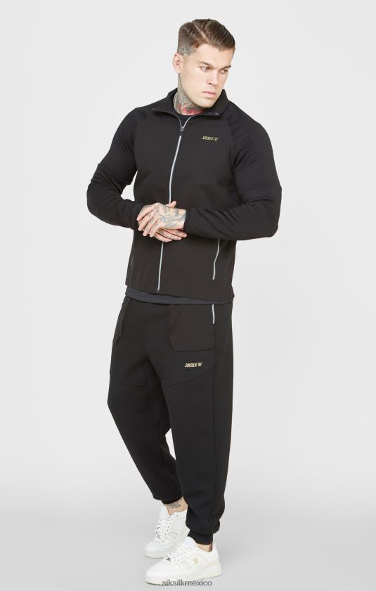cremallera deportiva negra vestir hombres SikSilk 8TT44N428