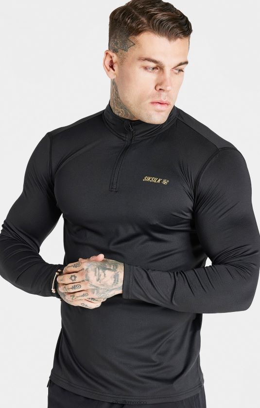 cremallera deportiva negra vestir hombres SikSilk 8TT44N449