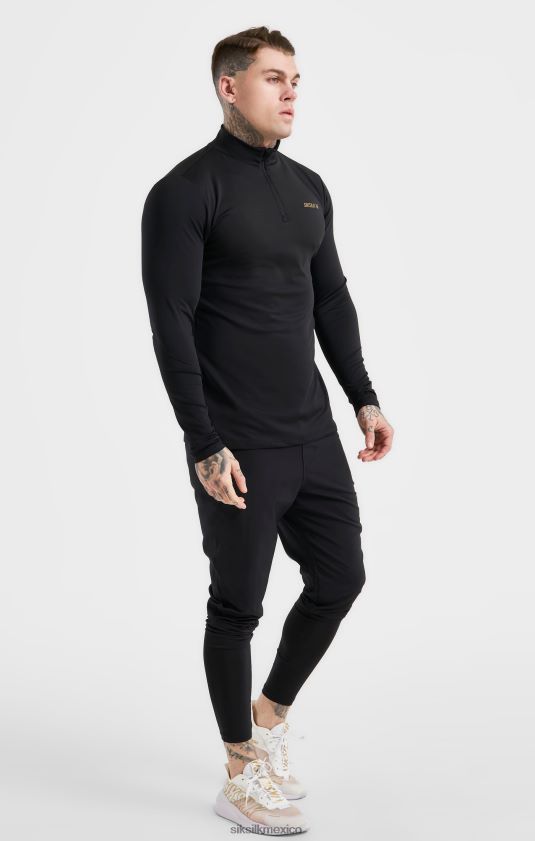 cremallera deportiva negra vestir hombres SikSilk 8TT44N449
