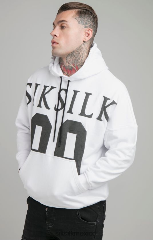 sudadera blanca con hombros caídos y corte holgado vestir hombres SikSilk 8TT44N460