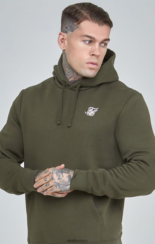 sudadera con capucha caqui esencial vestir hombres SikSilk 8TT44N431