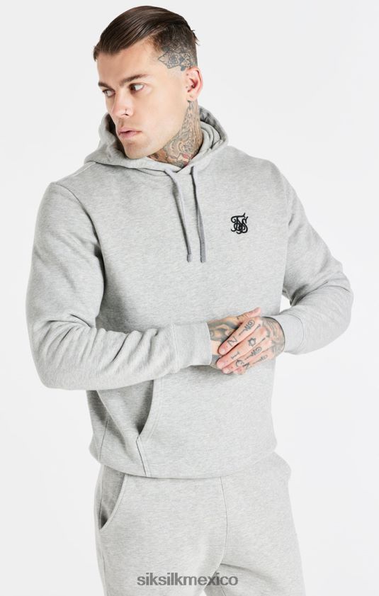 sudadera con capucha gris jaspeado esencial vestir hombres SikSilk 8TT44N432