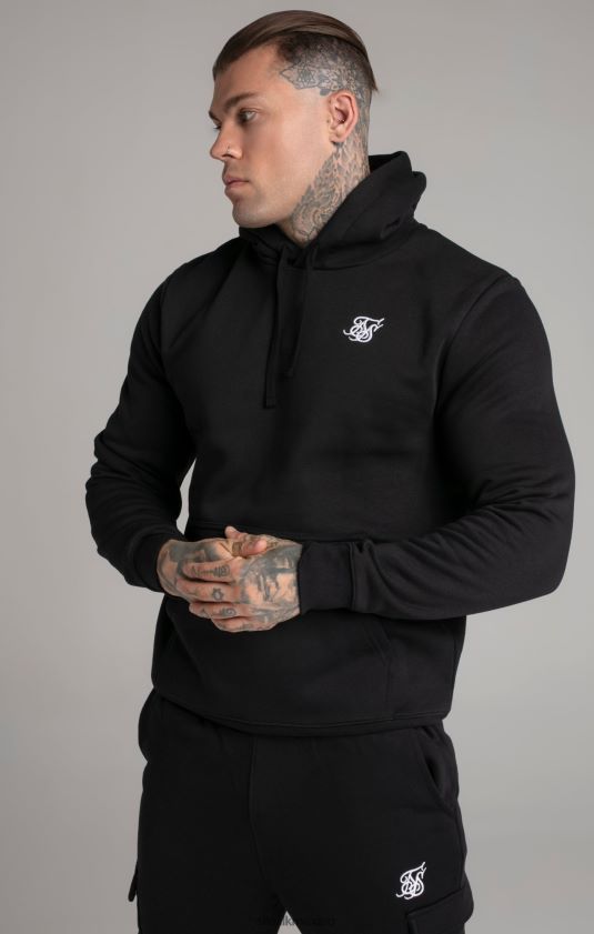 sudadera con capucha negra esencial vestir hombres SikSilk 8TT44N422