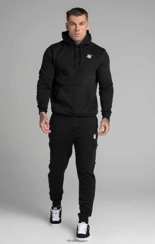 sudadera con capucha negra esencial vestir hombres SikSilk 8TT44N422