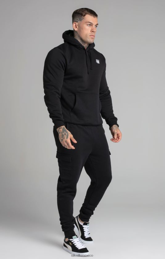 sudadera con capucha negra esencial vestir hombres SikSilk 8TT44N422
