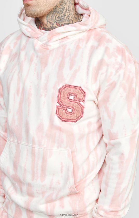 sudadera con capucha rosa con efecto tie-dye vestir hombres SikSilk 8TT44N421