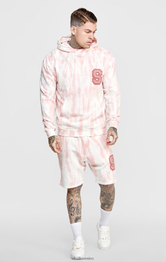 sudadera con capucha rosa con efecto tie-dye vestir hombres SikSilk 8TT44N421