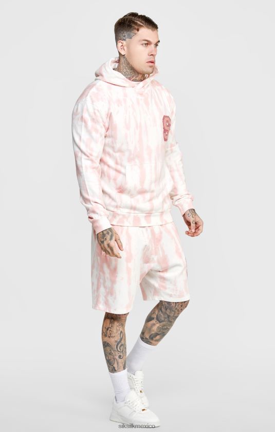 sudadera con capucha rosa con efecto tie-dye vestir hombres SikSilk 8TT44N421