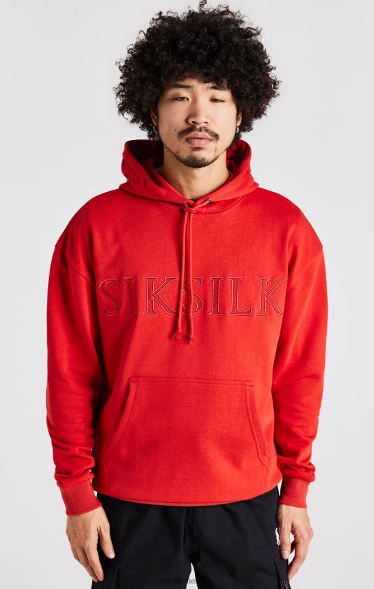 sudadera con capucha y apliques rojos vestir hombres SikSilk 8TT44N424