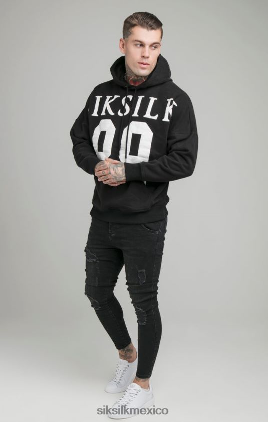 sudadera con capucha y corte holgado con hombros caídos en color negro vestir hombres SikSilk 8TT44N448