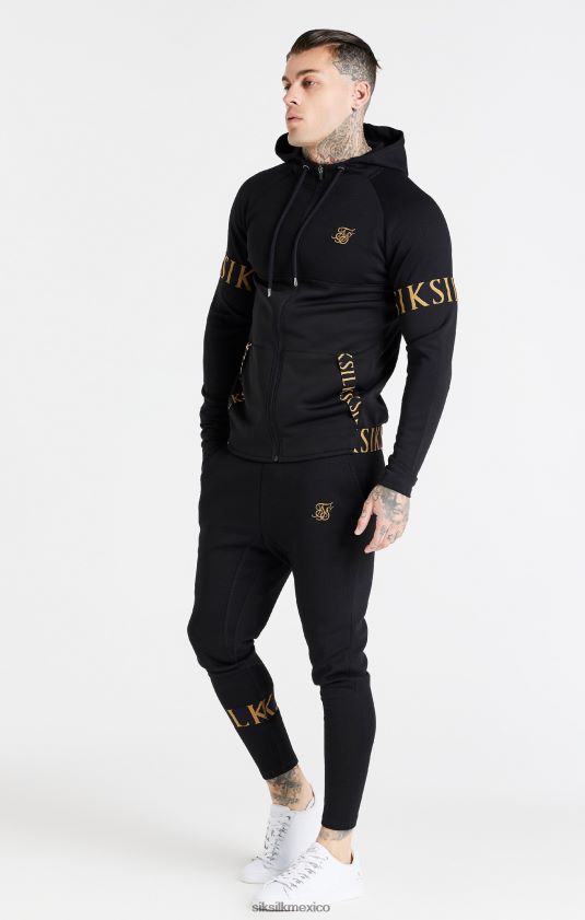 sudadera con capucha y cremallera dinámica negra vestir hombres SikSilk 8TT44N416