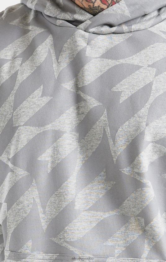 sudadera con capucha y estampado plateado de messi vestir hombres SikSilk x 8TT44N447
