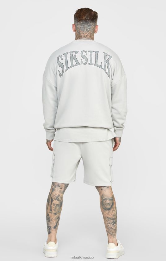 sudadera universitaria gris vestir hombres SikSilk 8TT44N444