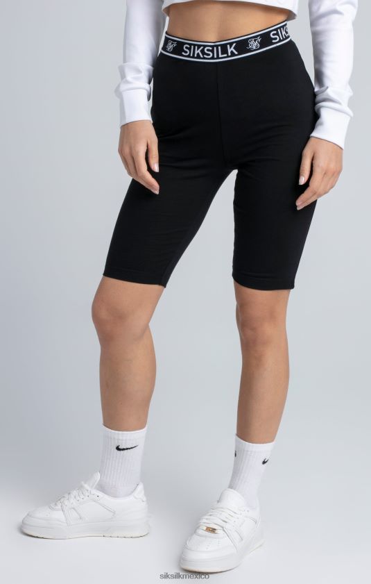 shorts ciclistas negros con cinta esencial vestir mujer SikSilk 8TT44N196