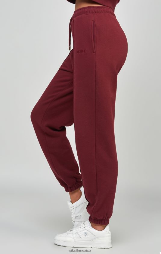 joggers burdeos oversize vestir mujer SikSilk 8TT44N178