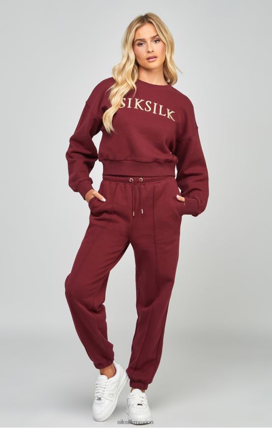 joggers burdeos oversize vestir mujer SikSilk 8TT44N178