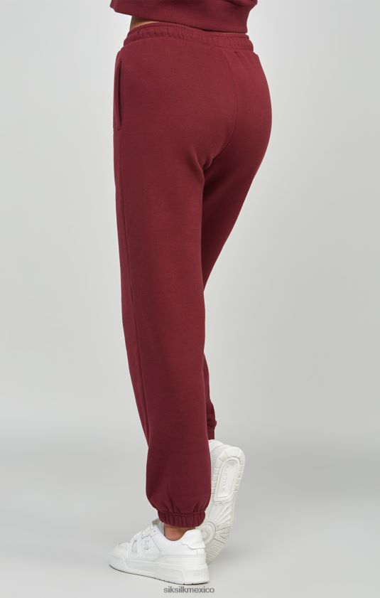 joggers burdeos oversize vestir mujer SikSilk 8TT44N178