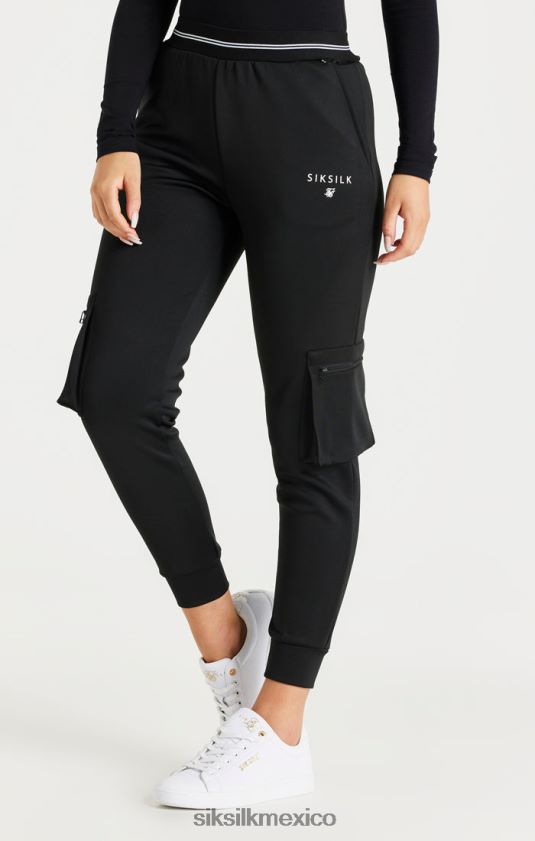 pantalón cargo negro vestir mujer SikSilk 8TT44N184