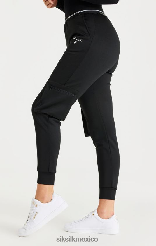 pantalón cargo negro vestir mujer SikSilk 8TT44N184