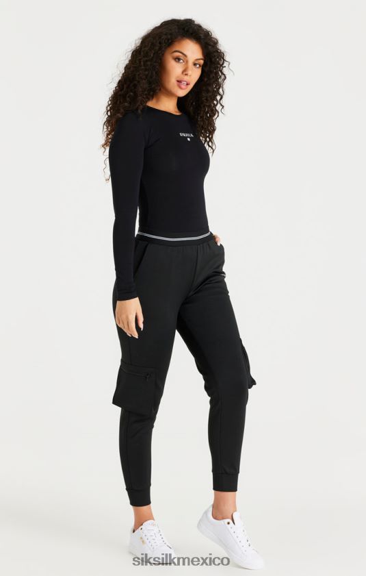 pantalón cargo negro vestir mujer SikSilk 8TT44N184