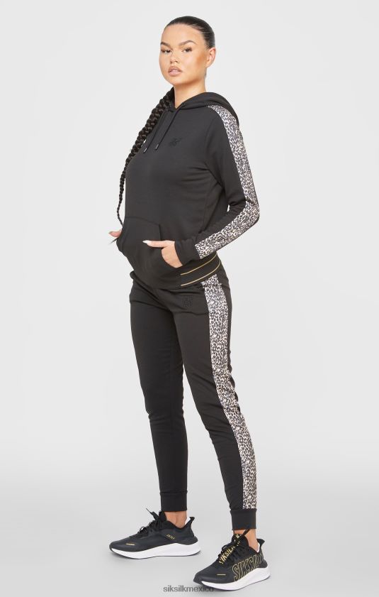 pantalón de chándal con paneles y estampado de leopardo negro vestir mujer SikSilk 8TT44N174