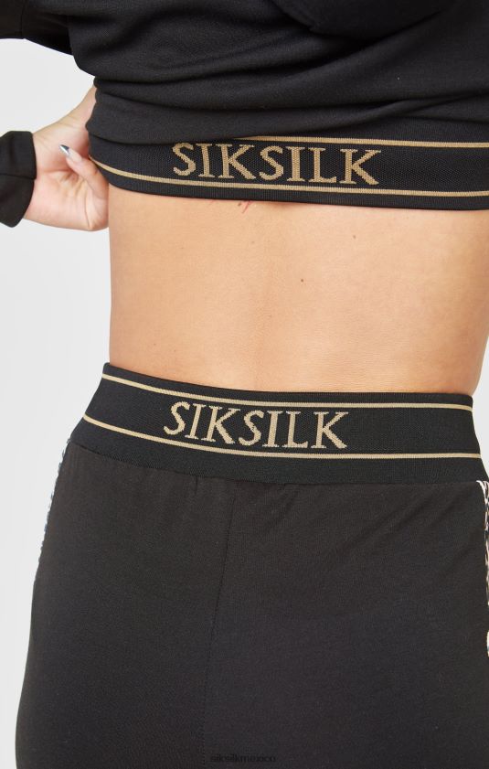 pantalón de chándal con paneles y estampado de leopardo negro vestir mujer SikSilk 8TT44N174