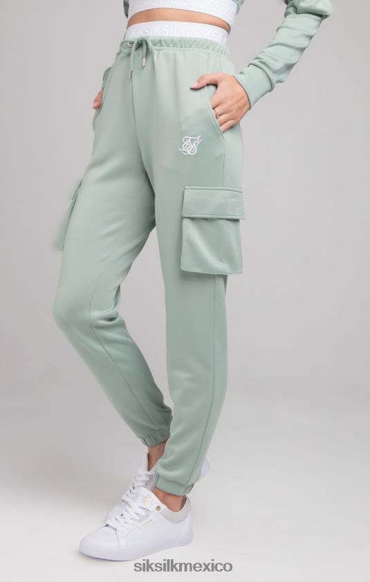 pantalones de chándal con cinta cargo - salvia vestir mujer SikSilk 8TT44N176