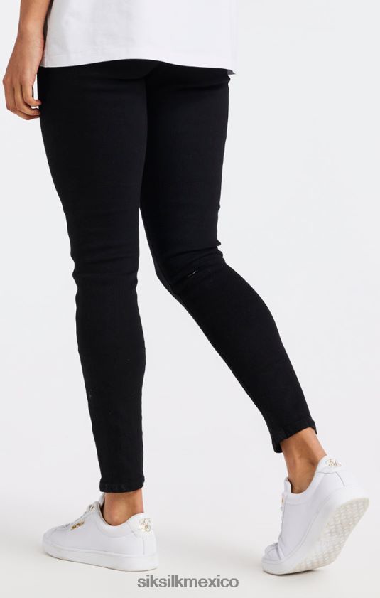 jeans ajustados esenciales negros vestir mujer SikSilk 8TT44N192