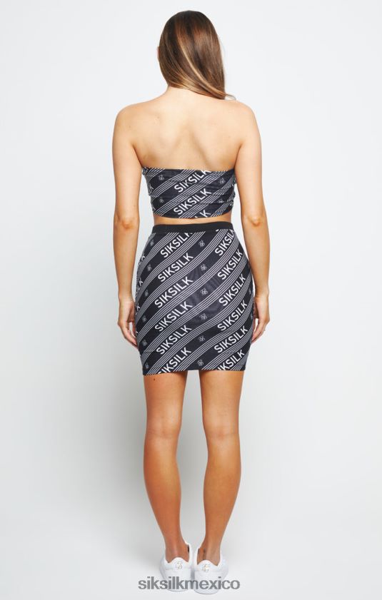 Top palabra de honor con logo estampado - negro vestir mujer SikSilk 8TT44N215