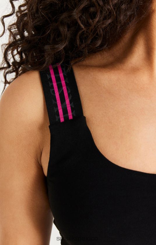 bralette corto con un hombro y cinta negra vestir mujer SikSilk 8TT44N71