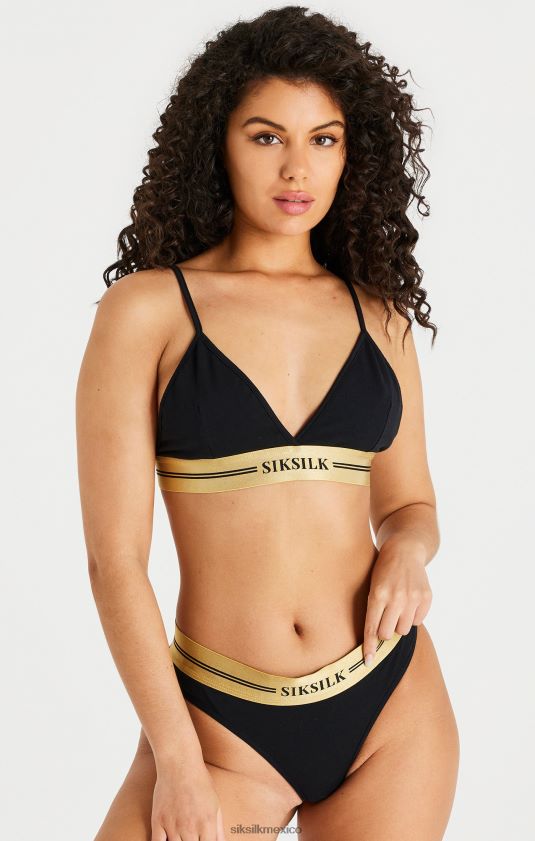 bralette de triángulo negro vestir mujer SikSilk 8TT44N206