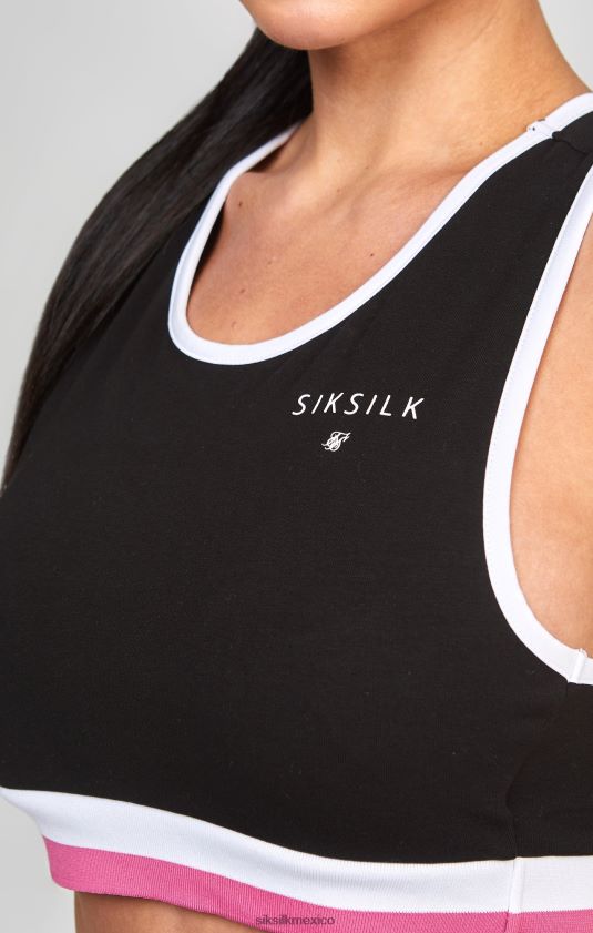 bralette retro negro vestir mujer SikSilk 8TT44N205