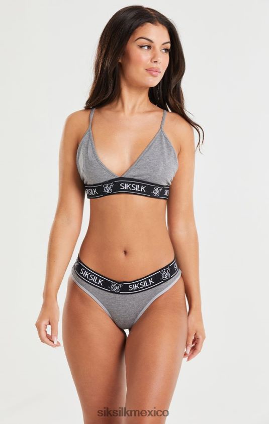 bralette triangular gris jaspeado vestir mujer SikSilk 8TT44N221
