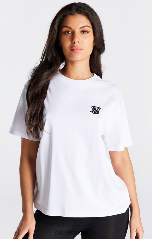 camiseta boyfriend blanca esencial vestir mujer SikSilk 8TT44N27