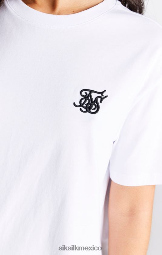 camiseta boyfriend blanca esencial vestir mujer SikSilk 8TT44N27