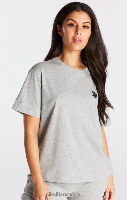 camiseta boyfriend gris jaspeado esencial vestir mujer SikSilk 8TT44N41