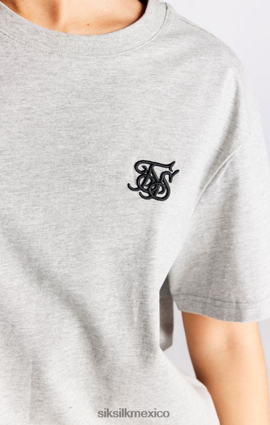 camiseta boyfriend gris jaspeado esencial vestir mujer SikSilk 8TT44N41
