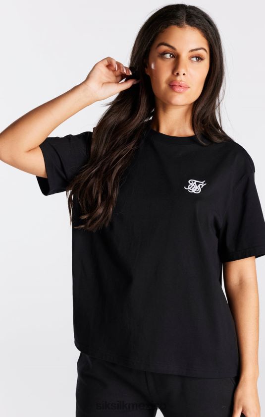 camiseta boyfriend negra esencial vestir mujer SikSilk 8TT44N40