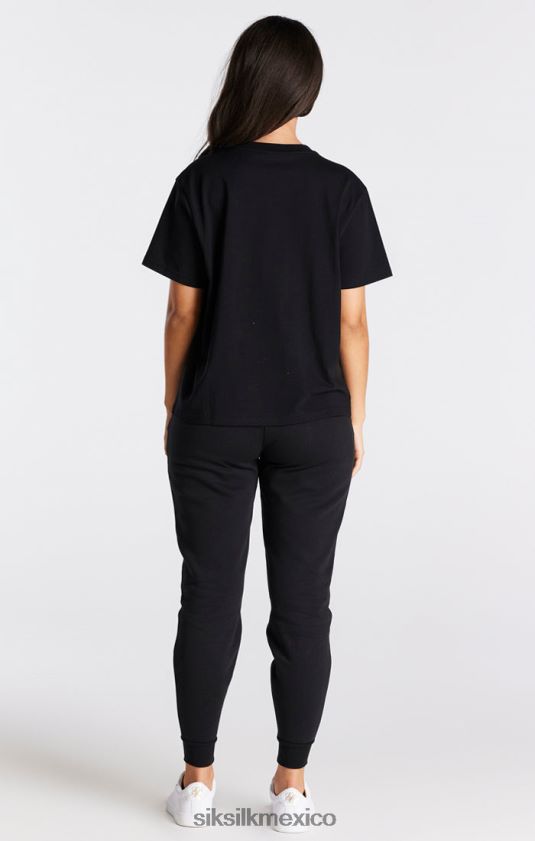 camiseta boyfriend negra esencial vestir mujer SikSilk 8TT44N40